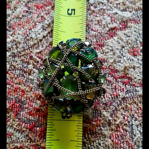 Green Rhinestone Brooch Pendant - Picture 12 of 12